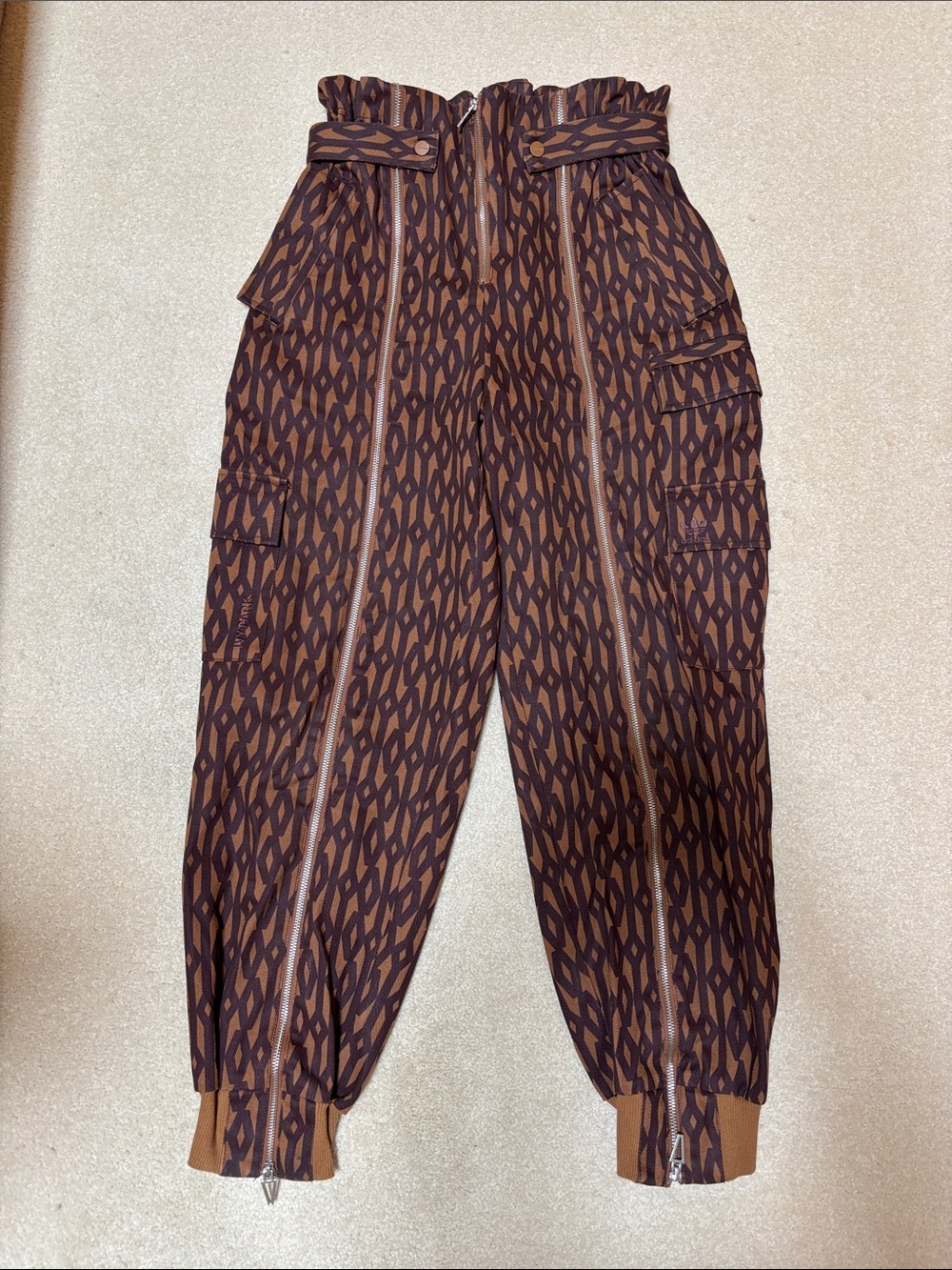 Adidas x Ivy Park brown monogram cargo pants